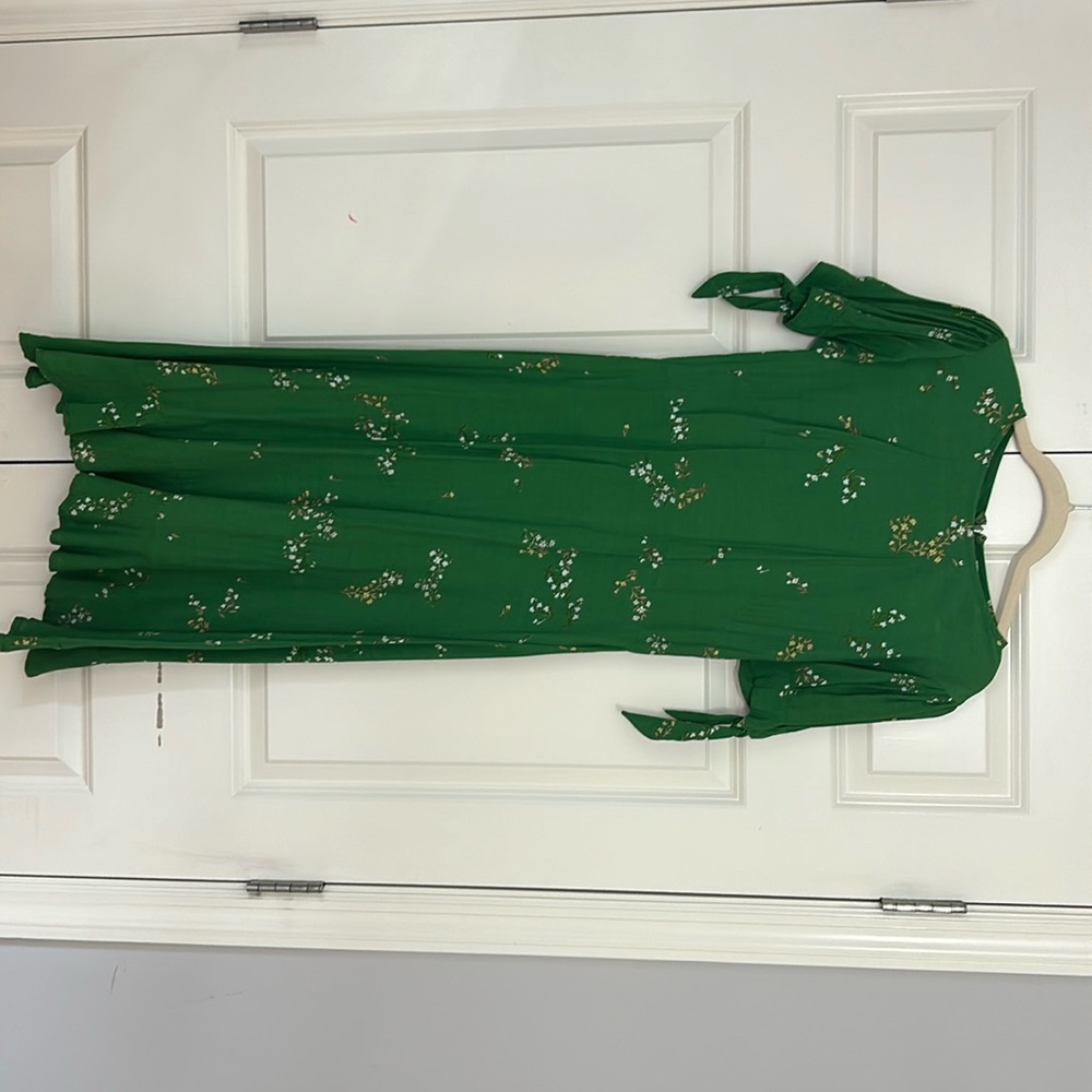 Faithfull the Brand midi dress green floral size 2